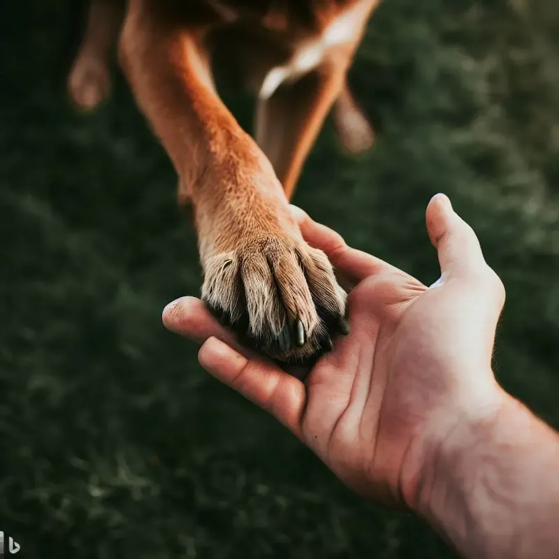 Allowing you to hold their paw